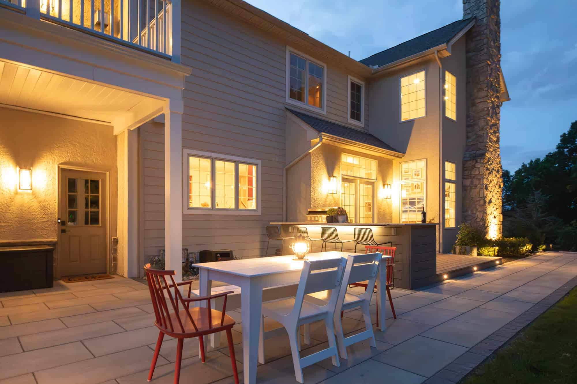 A-frame pavilion with outdoor kitchen and hardscape in Lower Saucon, PA